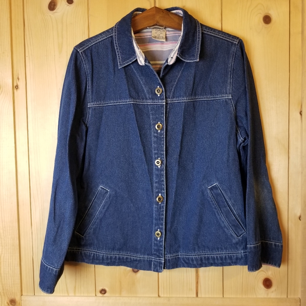 Allison Daley Cotton Button Up Denim Jacket